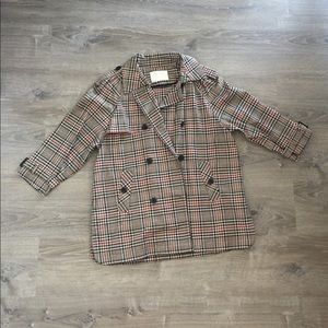 Zara plaid trench coat/jacket NWOT